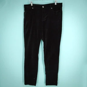 J. Jill Size 14 T Tall Black Velvet Velour Button Zip Cotton Stretch Dress Pants - Picture 1 of 7
