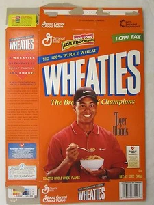 Empty WHEATIES Cereal Box 1998 TIGER WOODS Series 38 12 oz - Picture 1 of 2