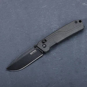 SRM Knives 7228L-MB2 Messer 10Cr15CoMoV Micarta Griff Ambi-Lock dark stonewashed