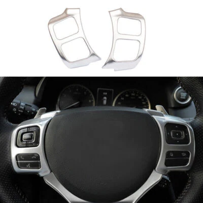 For Lexus NX200t 300h 2015-21 Silver Steering Wheel button Decor Frame Cover 2p Foto 1 de 4