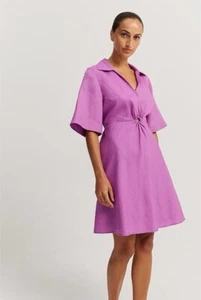 Country Road Purple Cut Out Mini Dress size 8 Ramie - Picture 1 of 11