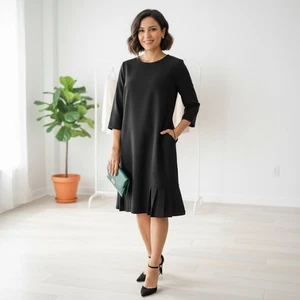 Estelle and Finn Dress NWT Black Pleated Bottom Retail $274 Womens Size 10 - Picture 1 of 11