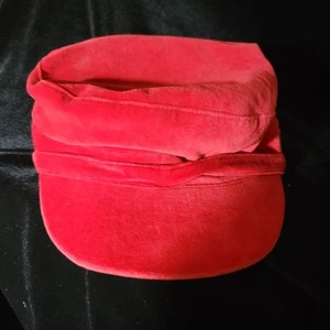 Early 2000s Old Navy Red Velvet Fiddlers Cap M/L - Picture 1 of 3