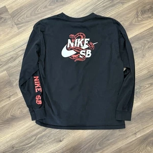 Nike SB Snake Graphic Long Sleeve Skate T Shirt Size L Loose Fit - Picture 1 of 3