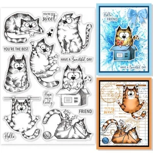 Cat Clear Stamps 8.3 x 5.8 inch Lovely Cat Wish Words for Card Making DIY - Picture 1 of 8
