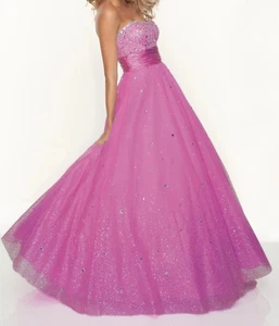 MoriLee PINK 0 Ballgown Prom Pageant Long Beaded Dress Sweet16 Quinceanera 93045 - Picture 1 of 5