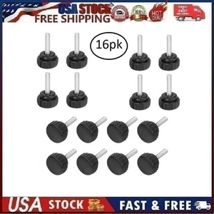 16Pcs Round Knurled Thumb Screws, M6 x 25mm Carbon Steel Zinc Plated Thumbscrew - Picture 1 of 14