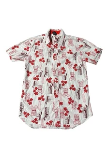 Disney Lilo & Stitch Hawaiihemd weiß rot Tiki Surf Resort Urlaub Größe XS - Bild 1 von 3