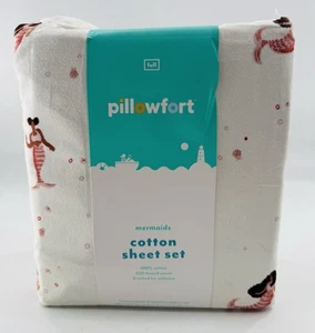 Sheet Set Full Size Pillowfort Mermaid Cotton Dark Skinned NEW OEKO-TEX Bedding - Picture 1 of 5