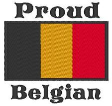 Proud Belgian Belgium Flag Baby Bodysuit Embroidered