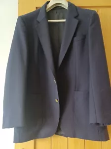 MENS NAVY WOOL SINGLE BREASTED BLAZER SIZE 40R MADE IN THE GERMAN REPUBLIC - Picture 1 of 6