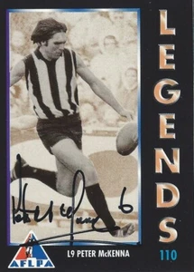 Signed 1994 COLLINGWOOD MAGPIES AFL Card PETER MCKENNA Legends - Picture 1 of 3