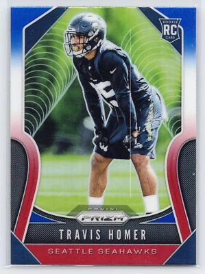 Travis Homer - 2019 Panini Prizm - Red White Blue #340 - Rookie - Seahawks - Image 1 of 2