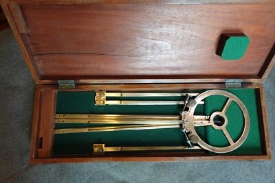 1916 Three Arm Protractor Station Pointer, by Stanley London with Original box - Image 1 of 4
