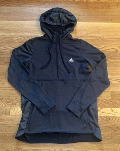Adidas Climawarm Half Zip Hoodie Front Hadmwarmer Pocket Black - Picture 1 of 10