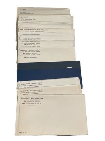 1962-64, 1966-1981 U.S. Mint Uncirculated P&D Sets / 19 Sets w/ Envelopes Cover