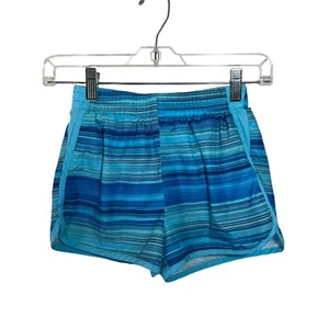Champion Blue Athletic Shorts Girls Size Medium 7-8 Elastic Waist Striped Kids - Picture 1 of 3