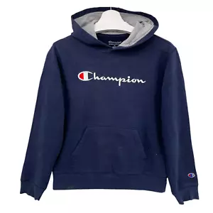 Champion Atheltic Youth Extra Large Pullover Hooded Sweatshirt Big Spellout Blue - Picture 1 of 9