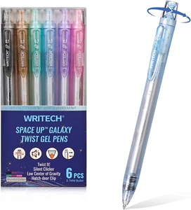 WRITECH Twist Gel Ink Pens: Multicolor Medium Point 0.7mm 6ct Low Center of Grav - Picture 1 of 8