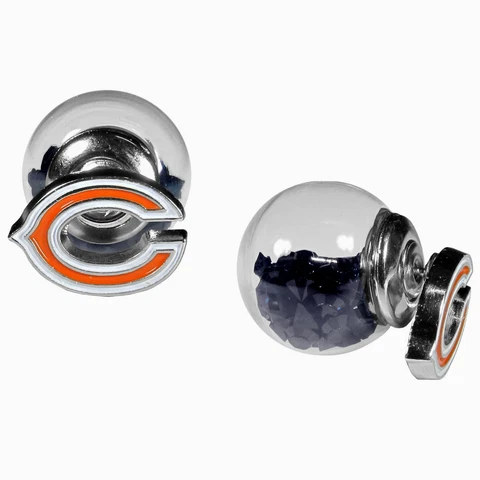 Chicago Bears Front/Back Stud Earrings NFL Football Jewelry Cover