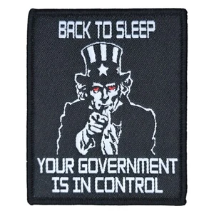 BACK TO SLEEP YOUR GOVERNMENT IS IN CONTROL SWAT TACTICAL HOOK MORALE PATCH - Picture 1 of 2