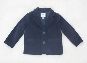 Old Navy Boys Toddler Navy Blue Velvet Cotton Blend 2T 2 Button Blazer Jacket 01 - Picture 1 of 10