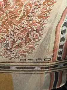 $ 370 Neu EINZIGARTIGES DESIGN ETRO Seidenschal, Kalkutta, 45x140 cm, 55 Zoll mit Quasten, cremefarben - Bild 1 von 15