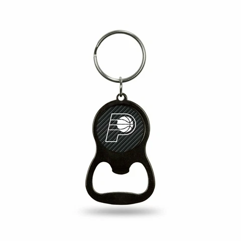 Indiana Pacers Keychain Bottle Opener Carbon Fiber Design Metal Basketball Cover
