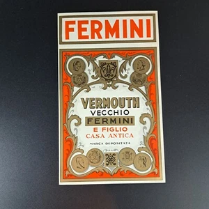 Etiqueta Original Vintage FERMINI Vermouth 4-1/4" x 7-1/8" - Imagen 1 de 3