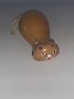 VINTAGE  MCM Wooden Brown CAT Mini Desk PAPER HOLDER CLIP By Counterpoint Japan
