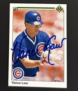 VANCE LAW SIGNED 1990 Upper Deck #380 Cubs CARD ~ AUTHENTIC - Picture 1 of 2