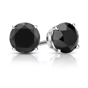 1.0Ct Round Cut Lab-Created Spinel Stud Woman's Earrings 14K White Gold Finish - Picture 1 of 7