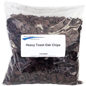USA OAK CHIPS 2 LBS HEAVY TOAST WHITE OAK BOURBON/DARK RUM WINE 2 1LBB BAGS - Picture 1 of 3