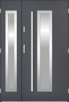 Modern Front Entry Double Door, Metal, Side Panel, Anthracite, Globarro PS HE2 - Image 1 of 4