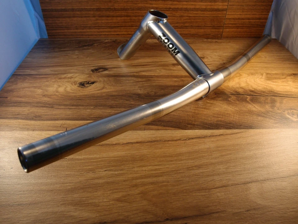 1993 alloy MTB flat aluminium handlebar nL + steel quill stem ZOOM Original - Image 1 of 4