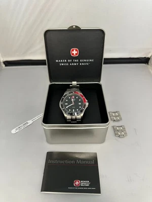 Wenger Swiss Military Coke Bezel Stainless Steel Divers Watch - 70999 w/Box! - Image 1 of 4