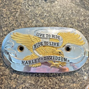 VINTAGE HARLEY DAVIDSON LIVE TO RIDE GOLD AIR CLEANER INSERT FL FX XL - Picture 1 of 16