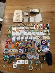 Junk Drawer BSA All Ranks, Cards, Coins, Belt Loop Awards & More 140 + Items VTG - Picture 1 of 16