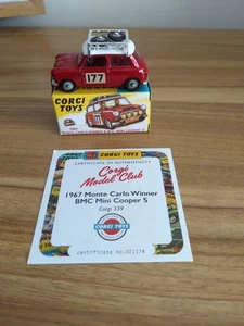 339 Corgi Model Club MonteCarlo Winner 1967 B.M.C. Mini Cooper 'S' With C of A - Picture 1 of 10
