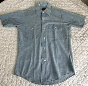 Vintage "Junior League Rummage Sale" 70s Dee Cee Chambray Work Shirt Workwear S - Picture 1 of 9