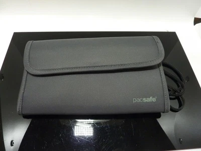 PACSAFE новый без ЯРЛЫКОВ телефон паспорта RFID путешествий аккордеон бумажник кошелек с ремешком серый оранжевый - Изображение 1 из 4