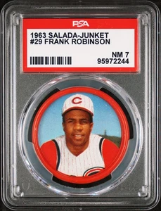 1963 Salada Junket #29 Frank Robinson Cincinnati REDS Baseball PSA 7 NM Bright * - Picture 1 of 7