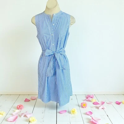 J. Camisa sin mangas Crew Collection en popelina de algodón a rayas talla pequeña Foto 1 de 4