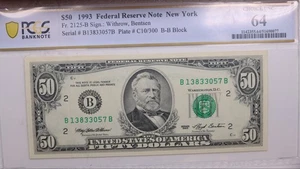 1993 $50., Federal Reserve Bank Note., PCGS CU-64., Details., GFRB067 - Picture 1 of 2