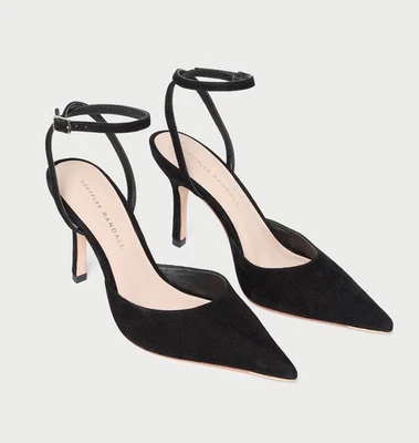 Loeffler Randall Women's Black Suede Jaden Ankle Strap Pumps Size 8 NEW - Image 1 of 4