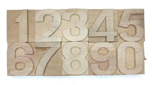 Vintage Letterpress Numeric numbers wooden printing block typography 10 pc 70mm - Picture 1 of 5