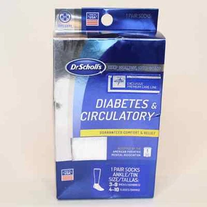 MEDLINE Dr. Scholl's Size Medium Diabetic White Ankle Socks DSU-2051-WM1 - Picture 1 of 5