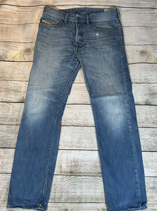 Diesel Jeans Men's W32 L32 Blue Denim Buster Regular Slim Tapered 0663D - Picture 1 of 19