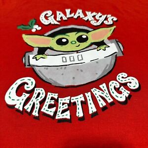 Star Wars Shirt Mens XXL Orange Polyester Blend Galaxy Greetings Yoda Sleepwear