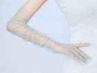27 inches Tulle Gloves, Sheer Wedding Gloves,Elbow Length Opera Party Gloves